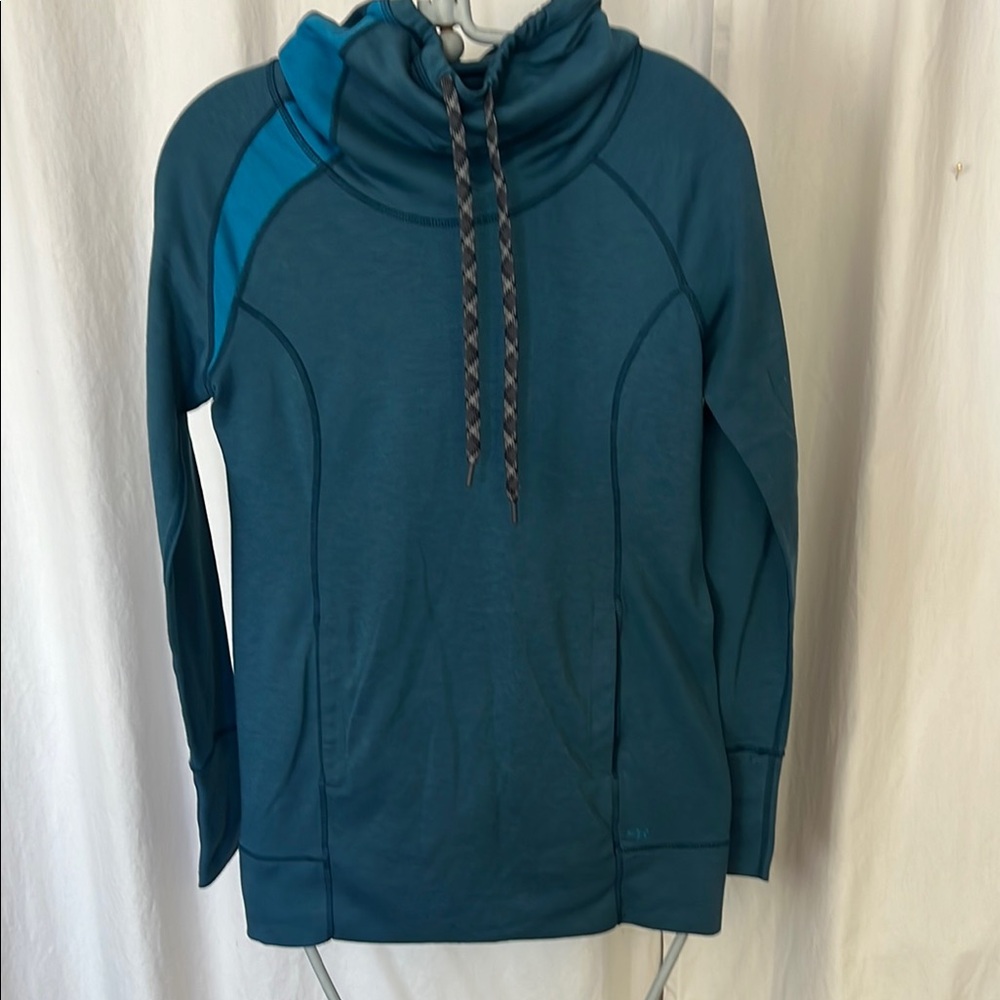 Outdoor Research Teal cowl sweatshirt with Blue Detail